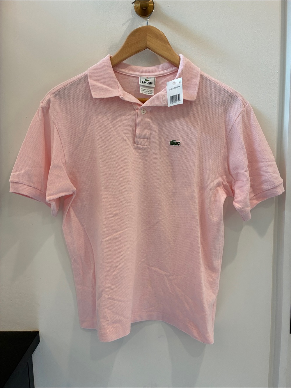 Lacoste Pink Polo Shirt with Green Crocodile Logo